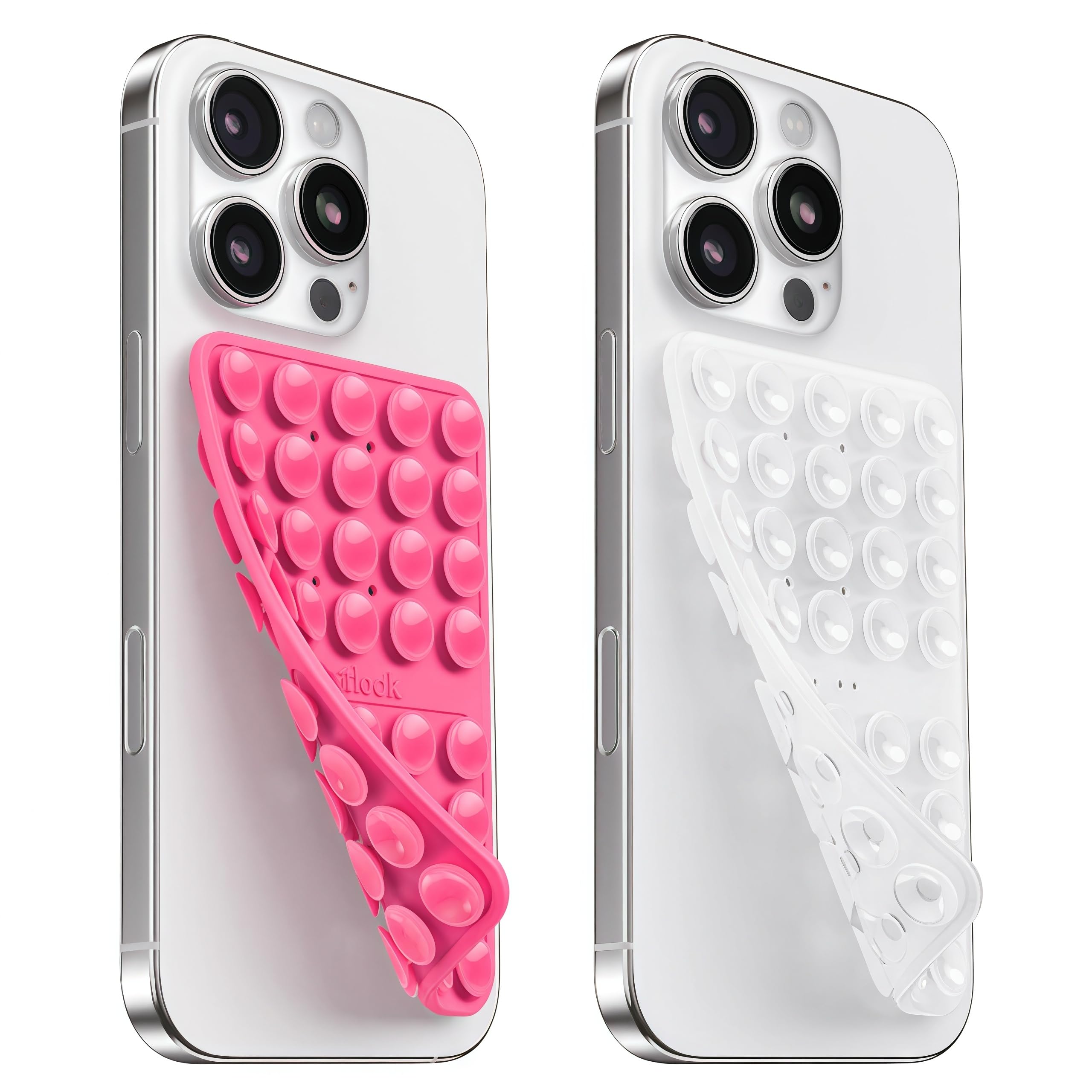 Klearlook Silicone Suction Cup Phone Case Mount Double Sided, Sticky Phone Grip with Higher Suction Power for Cell Phone, Hands-Free Phone Accessories Holder for Selfies and Videos, Transparent